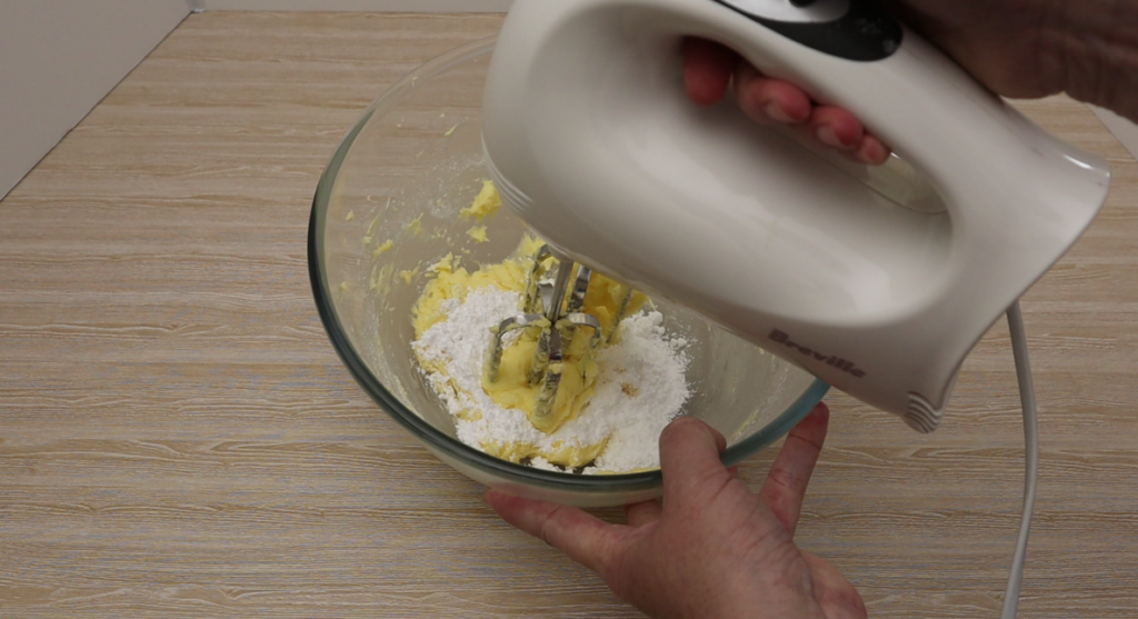 Hand mixing butter and sugar for shortbread