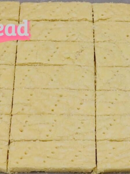 4-ingredient shortbread cookies on a cooling rack