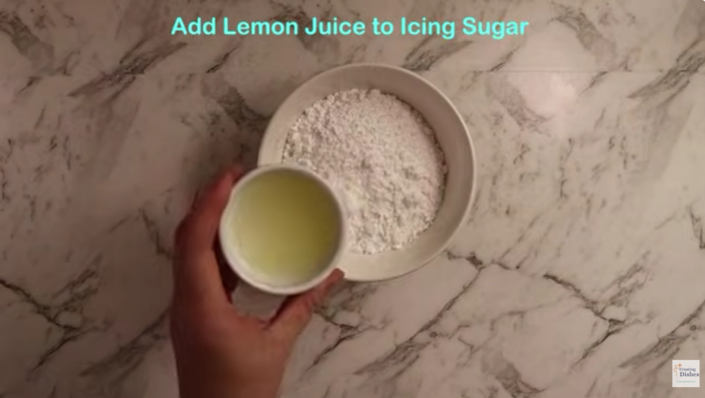 Making Icing for lemon slice