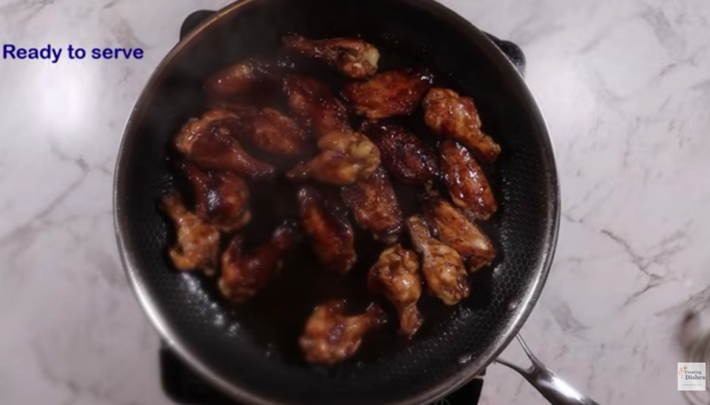 Coca Cola chicken wings ready to serve