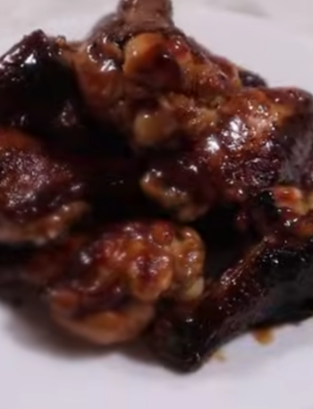 Coca Cola chicken wings on a plate